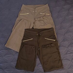 Athleta Gray Pants and Black Capris with Zipper Pockets